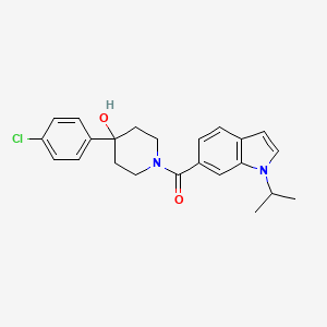 molecular formula C23H25ClN2O2 B11003057 [4-(4-chlorophenyl)-4-hydroxypiperidino](1-isopropyl-1H-indol-6-yl)methanone 