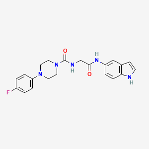 molecular formula C21H22FN5O2 B11003078 4-(4-fluorophenyl)-N-[2-(1H-indol-5-ylamino)-2-oxoethyl]piperazine-1-carboxamide 