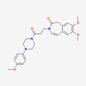 molecular formula C26H31N3O5 B11003089 7,8-Dimethoxy-3-{3-[4-(4-methoxyphenyl)piperazino]-3-oxopropyl}-1,3-dihydro-2H-3-benzazepin-2-one 