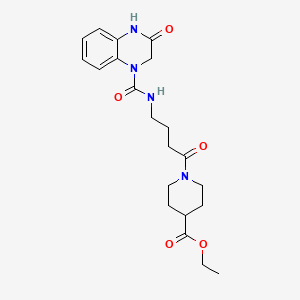 molecular formula C21H28N4O5 B11003091 ethyl 1-(4-{[(3-hydroxyquinoxalin-1(2H)-yl)carbonyl]amino}butanoyl)piperidine-4-carboxylate 