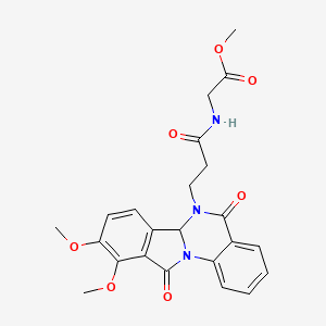 methyl N-[3-(9,10-dimethoxy-5,11-dioxo-6a,11-dihydroisoindolo[2,1-a]quinazolin-6(5H)-yl)propanoyl]glycinate