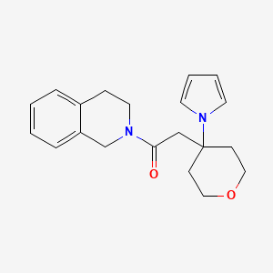 molecular formula C20H24N2O2 B11003114 1-(3,4-dihydroisoquinolin-2(1H)-yl)-2-[4-(1H-pyrrol-1-yl)tetrahydro-2H-pyran-4-yl]ethanone 