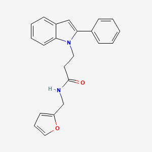 molecular formula C22H20N2O2 B11003117 N-(furan-2-ylmethyl)-3-(2-phenyl-1H-indol-1-yl)propanamide 