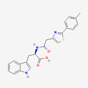 molecular formula C23H21N3O3S B11003129 N-{[2-(4-methylphenyl)-1,3-thiazol-4-yl]acetyl}-D-tryptophan 