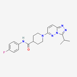 molecular formula C20H23FN6O B11003152 N-(4-fluorophenyl)-1-[3-(propan-2-yl)[1,2,4]triazolo[4,3-b]pyridazin-6-yl]piperidine-4-carboxamide 