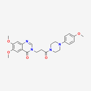 molecular formula C24H28N4O5 B11003161 6,7-dimethoxy-3-{3-[4-(4-methoxyphenyl)piperazin-1-yl]-3-oxopropyl}quinazolin-4(3H)-one 