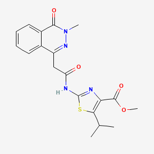 Methyl 2-{[(3-methyl-4-oxo-3,4-dihydrophthalazin-1-yl)acetyl]amino}-5-(propan-2-yl)-1,3-thiazole-4-carboxylate