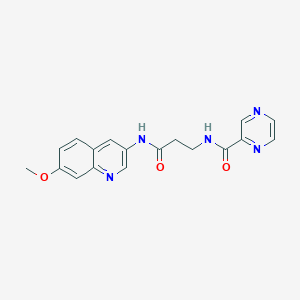 N-{3-[(7-methoxyquinolin-3-yl)amino]-3-oxopropyl}pyrazine-2-carboxamide