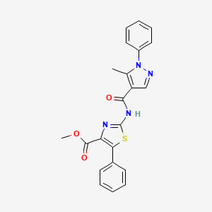 methyl 2-{[(5-methyl-1-phenyl-1H-pyrazol-4-yl)carbonyl]amino}-5-phenyl-1,3-thiazole-4-carboxylate