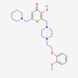 3-hydroxy-2-({4-[2-(2-methoxyphenoxy)ethyl]piperazin-1-yl}methyl)-6-(piperidin-1-ylmethyl)-4H-pyran-4-one