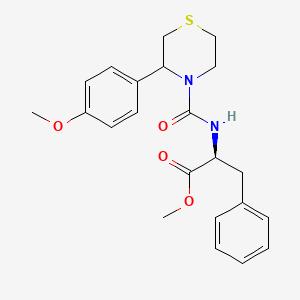 molecular formula C22H26N2O4S B11003221 methyl N-{[3-(4-methoxyphenyl)thiomorpholin-4-yl]carbonyl}-L-phenylalaninate 