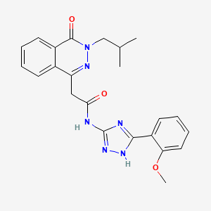 molecular formula C23H24N6O3 B11003231 N-[3-(2-methoxyphenyl)-1H-1,2,4-triazol-5-yl]-2-[3-(2-methylpropyl)-4-oxo-3,4-dihydrophthalazin-1-yl]acetamide 