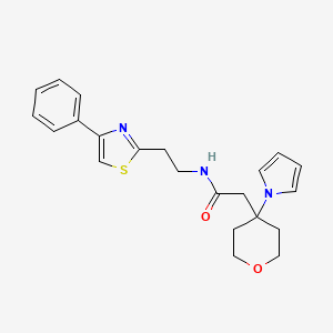 N-[2-(4-phenyl-1,3-thiazol-2-yl)ethyl]-2-[4-(1H-pyrrol-1-yl)tetrahydro-2H-pyran-4-yl]acetamide