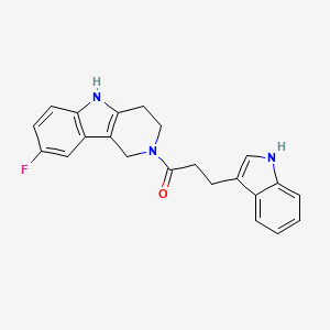 molecular formula C22H20FN3O B11003248 1-(8-fluoro-1,3,4,5-tetrahydro-2H-pyrido[4,3-b]indol-2-yl)-3-(1H-indol-3-yl)propan-1-one 