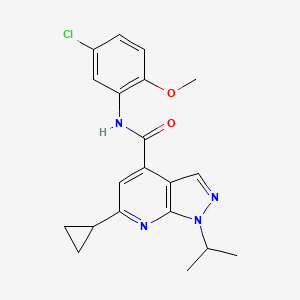 molecular formula C20H21ClN4O2 B11003261 N-(5-chloro-2-methoxyphenyl)-6-cyclopropyl-1-(propan-2-yl)-1H-pyrazolo[3,4-b]pyridine-4-carboxamide 