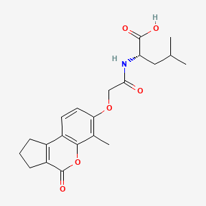 molecular formula C21H25NO6 B11003268 N-{[(6-methyl-4-oxo-1,2,3,4-tetrahydrocyclopenta[c]chromen-7-yl)oxy]acetyl}-L-leucine 