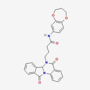 N-(3,4-dihydro-2H-1,5-benzodioxepin-7-yl)-4-(5,11-dioxo-6a,11-dihydroisoindolo[2,1-a]quinazolin-6(5H)-yl)butanamide