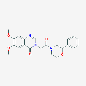 molecular formula C22H23N3O5 B11003309 6,7-dimethoxy-3-[2-oxo-2-(2-phenylmorpholin-4-yl)ethyl]quinazolin-4(3H)-one 