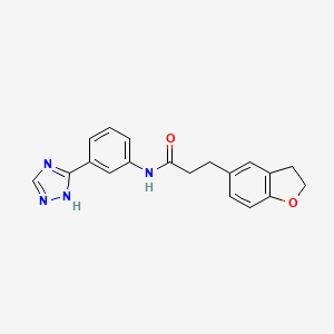 molecular formula C19H18N4O2 B11003323 3-(2,3-dihydro-1-benzofuran-5-yl)-N-[3-(1H-1,2,4-triazol-3-yl)phenyl]propanamide 