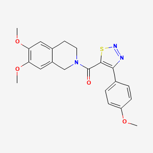 molecular formula C21H21N3O4S B11003325 (6,7-dimethoxy-3,4-dihydroisoquinolin-2(1H)-yl)[4-(4-methoxyphenyl)-1,2,3-thiadiazol-5-yl]methanone 