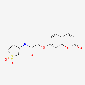 2-[(4,8-dimethyl-2-oxo-2H-chromen-7-yl)oxy]-N-(1,1-dioxidotetrahydrothiophen-3-yl)-N-methylacetamide