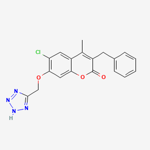 3-benzyl-6-chloro-4-methyl-7-(1H-tetrazol-5-ylmethoxy)-2H-chromen-2-one