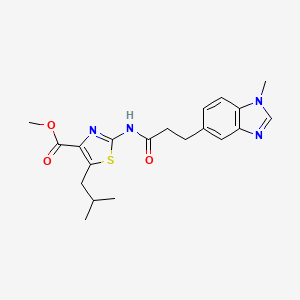 molecular formula C20H24N4O3S B11003380 methyl 2-{[3-(1-methyl-1H-benzimidazol-5-yl)propanoyl]amino}-5-(2-methylpropyl)-1,3-thiazole-4-carboxylate 