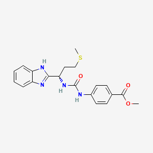 molecular formula C20H22N4O3S B11003402 methyl 4-[({[1-(1H-benzimidazol-2-yl)-3-(methylsulfanyl)propyl]amino}carbonyl)amino]benzoate 