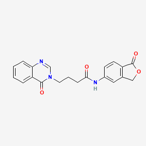 molecular formula C20H17N3O4 B11003409 N-(1-oxo-1,3-dihydro-2-benzofuran-5-yl)-4-(4-oxoquinazolin-3(4H)-yl)butanamide 