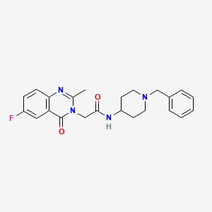 molecular formula C23H25FN4O2 B11003423 N-(1-benzylpiperidin-4-yl)-2-(6-fluoro-2-methyl-4-oxoquinazolin-3(4H)-yl)acetamide 