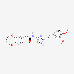 2-(3,4-dihydro-2H-1,5-benzodioxepin-7-yl)-N-{3-[2-(3,4-dimethoxyphenyl)ethyl]-1H-1,2,4-triazol-5-yl}acetamide