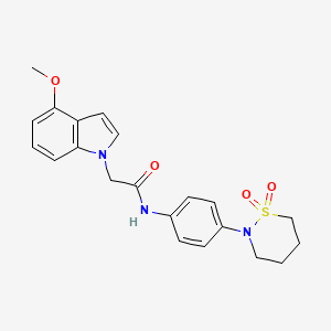 N-[4-(1,1-dioxido-1,2-thiazinan-2-yl)phenyl]-2-(4-methoxy-1H-indol-1-yl)acetamide