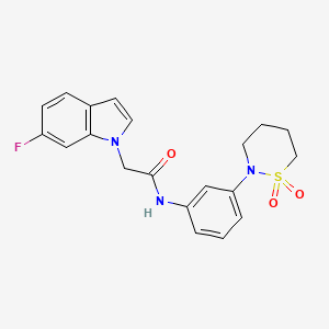 N-[3-(1,1-dioxido-1,2-thiazinan-2-yl)phenyl]-2-(6-fluoro-1H-indol-1-yl)acetamide