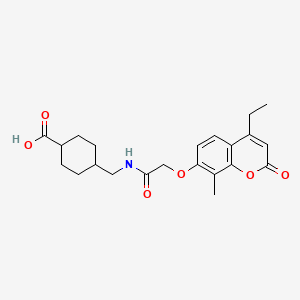 molecular formula C22H27NO6 B11003445 trans-4-[({[(4-ethyl-8-methyl-2-oxo-2H-chromen-7-yl)oxy]acetyl}amino)methyl]cyclohexanecarboxylic acid 