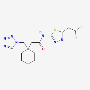 N-[(2E)-5-(2-methylpropyl)-1,3,4-thiadiazol-2(3H)-ylidene]-2-[1-(1H-tetrazol-1-ylmethyl)cyclohexyl]acetamide