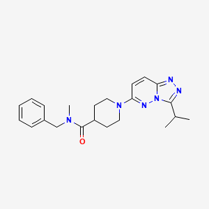 molecular formula C22H28N6O B11003462 N-benzyl-N-methyl-1-[3-(propan-2-yl)[1,2,4]triazolo[4,3-b]pyridazin-6-yl]piperidine-4-carboxamide 