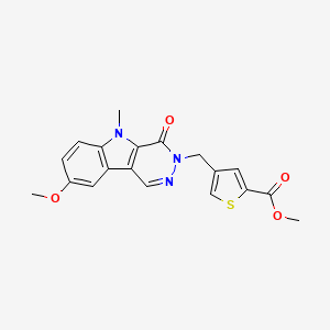 molecular formula C19H17N3O4S B11003479 methyl 4-[(8-methoxy-5-methyl-4-oxo-4,5-dihydro-3H-pyridazino[4,5-b]indol-3-yl)methyl]-2-thiophenecarboxylate 