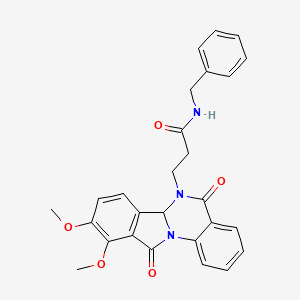 molecular formula C27H25N3O5 B11003500 N-benzyl-3-(9,10-dimethoxy-5,11-dioxo-6a,11-dihydroisoindolo[2,1-a]quinazolin-6(5H)-yl)propanamide 