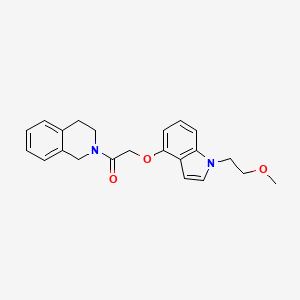 molecular formula C22H24N2O3 B11003538 1-(3,4-dihydroisoquinolin-2(1H)-yl)-2-((1-(2-methoxyethyl)-1H-indol-4-yl)oxy)ethanone 