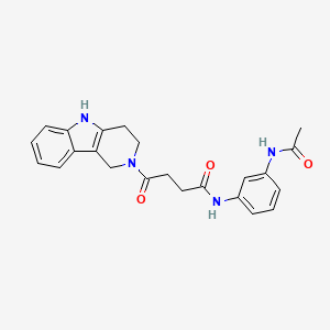 molecular formula C23H24N4O3 B11003556 N-[3-(acetylamino)phenyl]-4-oxo-4-(1,3,4,5-tetrahydro-2H-pyrido[4,3-b]indol-2-yl)butanamide 