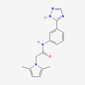 molecular formula C16H17N5O B11003570 2-(2,5-dimethyl-1H-pyrrol-1-yl)-N-[3-(1H-1,2,4-triazol-3-yl)phenyl]acetamide 