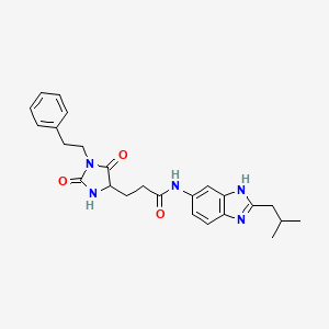 3-[2,5-dioxo-1-(2-phenylethyl)imidazolidin-4-yl]-N-[2-(2-methylpropyl)-1H-benzimidazol-5-yl]propanamide