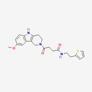 4-(8-methoxy-1,3,4,5-tetrahydro-2H-pyrido[4,3-b]indol-2-yl)-4-oxo-N-[2-(thiophen-2-yl)ethyl]butanamide