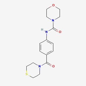 molecular formula C16H21N3O3S B11003577 N-[4-(thiomorpholin-4-ylcarbonyl)phenyl]morpholine-4-carboxamide 