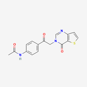 molecular formula C16H13N3O3S B11003593 N-{4-[(4-oxothieno[3,2-d]pyrimidin-3(4H)-yl)acetyl]phenyl}acetamide 