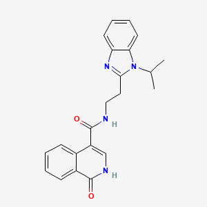 molecular formula C22H22N4O2 B11003611 1-hydroxy-N-{2-[1-(propan-2-yl)-1H-benzimidazol-2-yl]ethyl}isoquinoline-4-carboxamide 