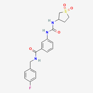 molecular formula C19H20FN3O4S B11003614 3-{[(1,1-dioxidotetrahydrothiophen-3-yl)carbamoyl]amino}-N-(4-fluorobenzyl)benzamide 