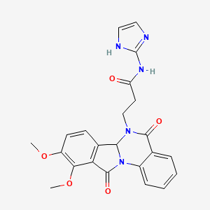 3-(9,10-dimethoxy-5,11-dioxo-6a,11-dihydroisoindolo[2,1-a]quinazolin-6(5H)-yl)-N-(1H-imidazol-2-yl)propanamide