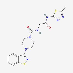 4-(benzo[d]isothiazol-3-yl)-N-(2-((5-methyl-1,3,4-thiadiazol-2-yl)amino)-2-oxoethyl)piperazine-1-carboxamide