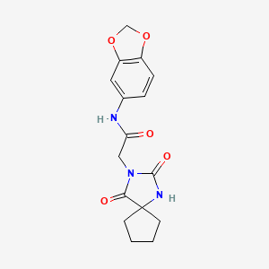 N-(2H-1,3-benzodioxol-5-yl)-2-{2,4-dioxo-1,3-diazaspiro[4.4]nonan-3-yl}acetamide